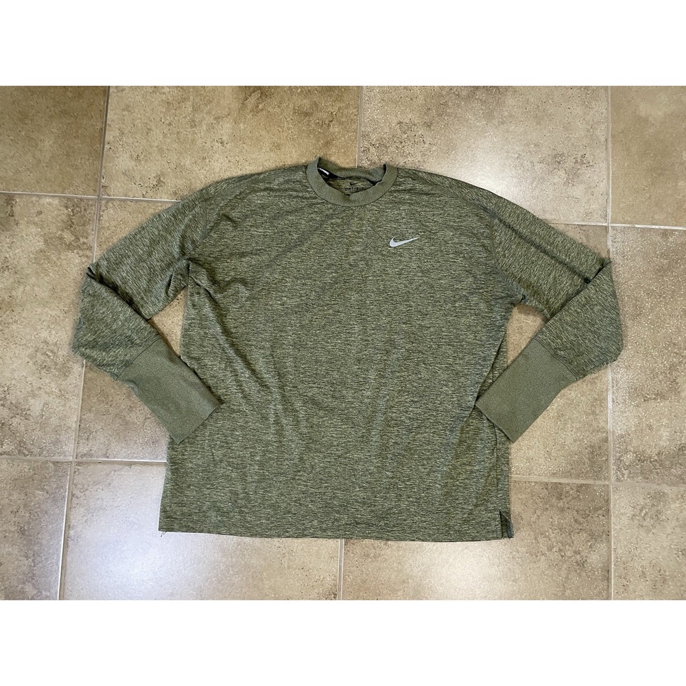 Nike Swift Pullover Womens Sz XL Crew Neck Running Shirt Top Dri-Fit Thumb Hole